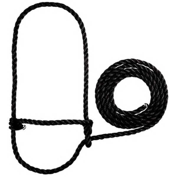 Daretocare 35-7900-BK 7 ft. Cow Size Poly Rope Halter; Black DA1233012 - main